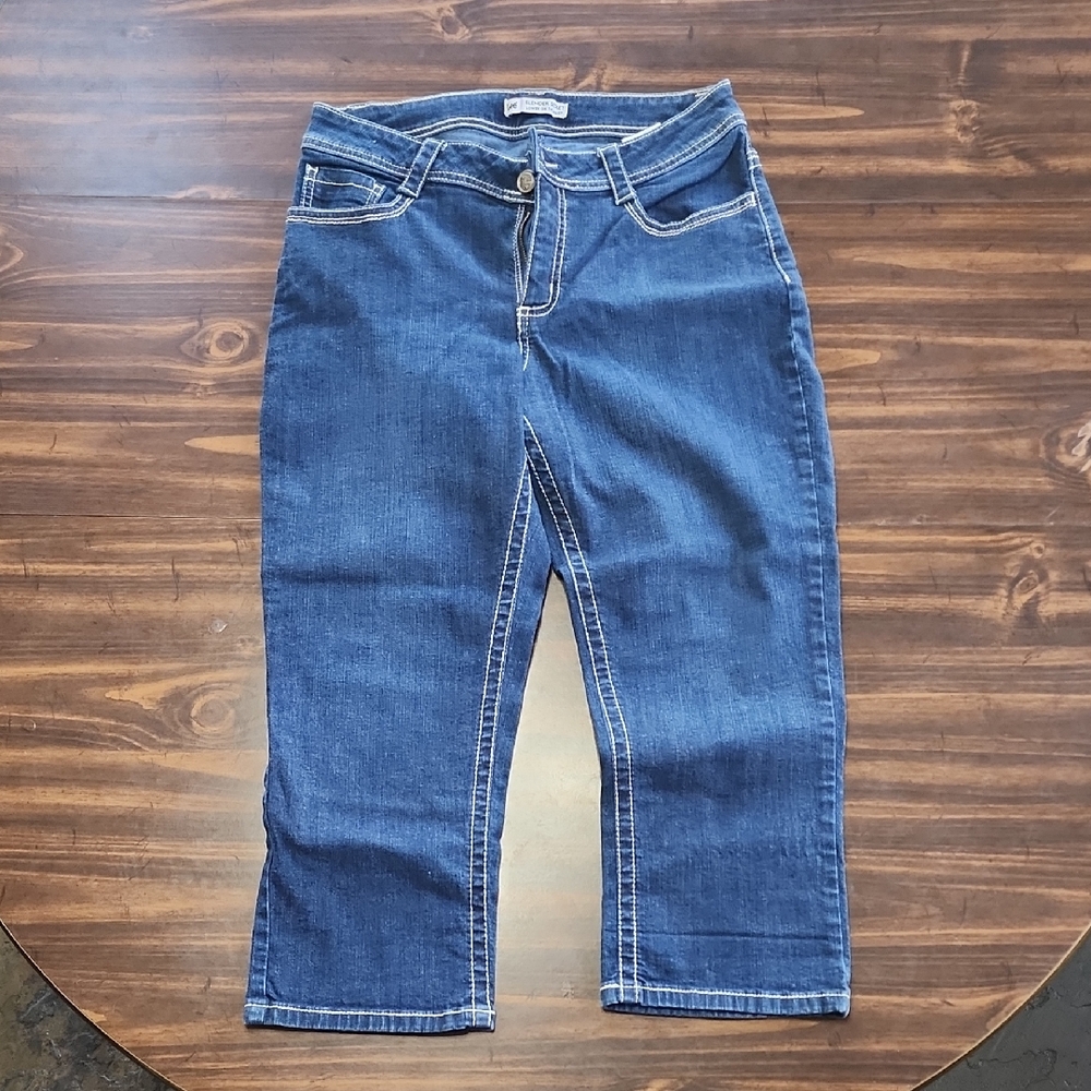 Lee Dark Blue Cropped Denim Jeans